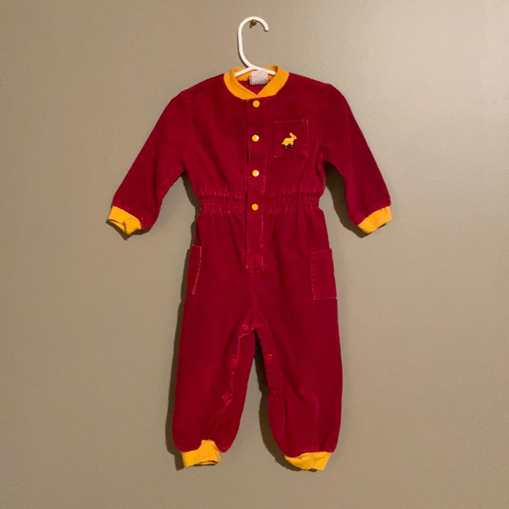 Vintage Marimekko Little People Corduroy Jumpsuit from 1982 in mint condition